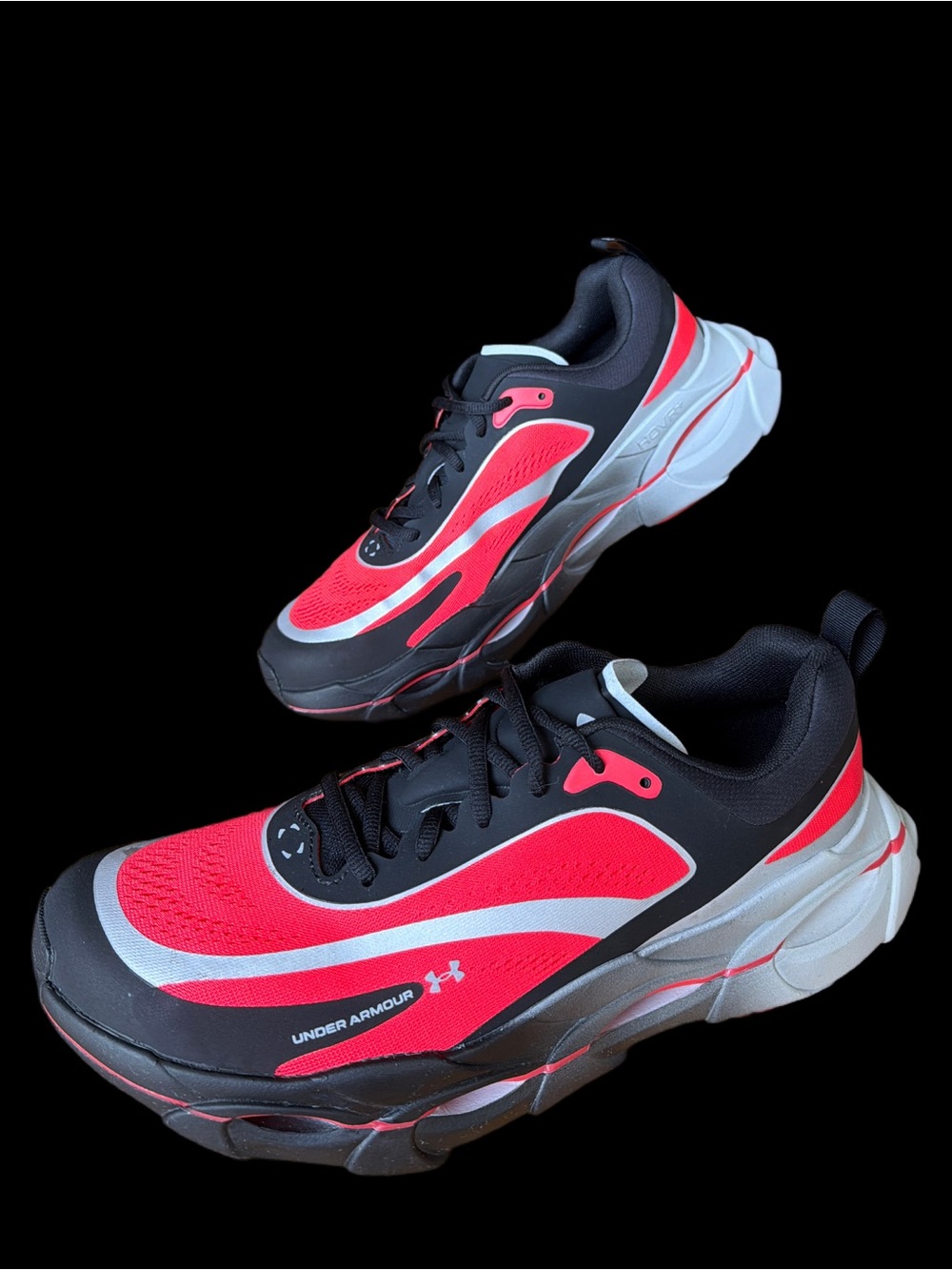 Under Armour HALO RACER Black & Red HOVR Running Sneakers Men’s size 10.5